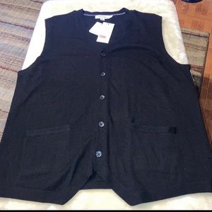 CALVIN KLEIN COLLECTION sweater vest mens size L Black NWT